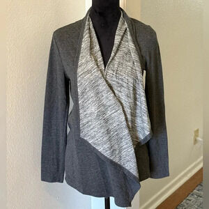 Liz Claiborne Weekend Grey and Silver Open Front Cardigan